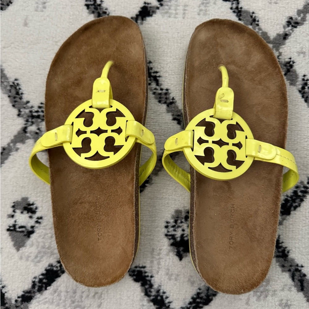 Yellow Sandals with Logo Accent